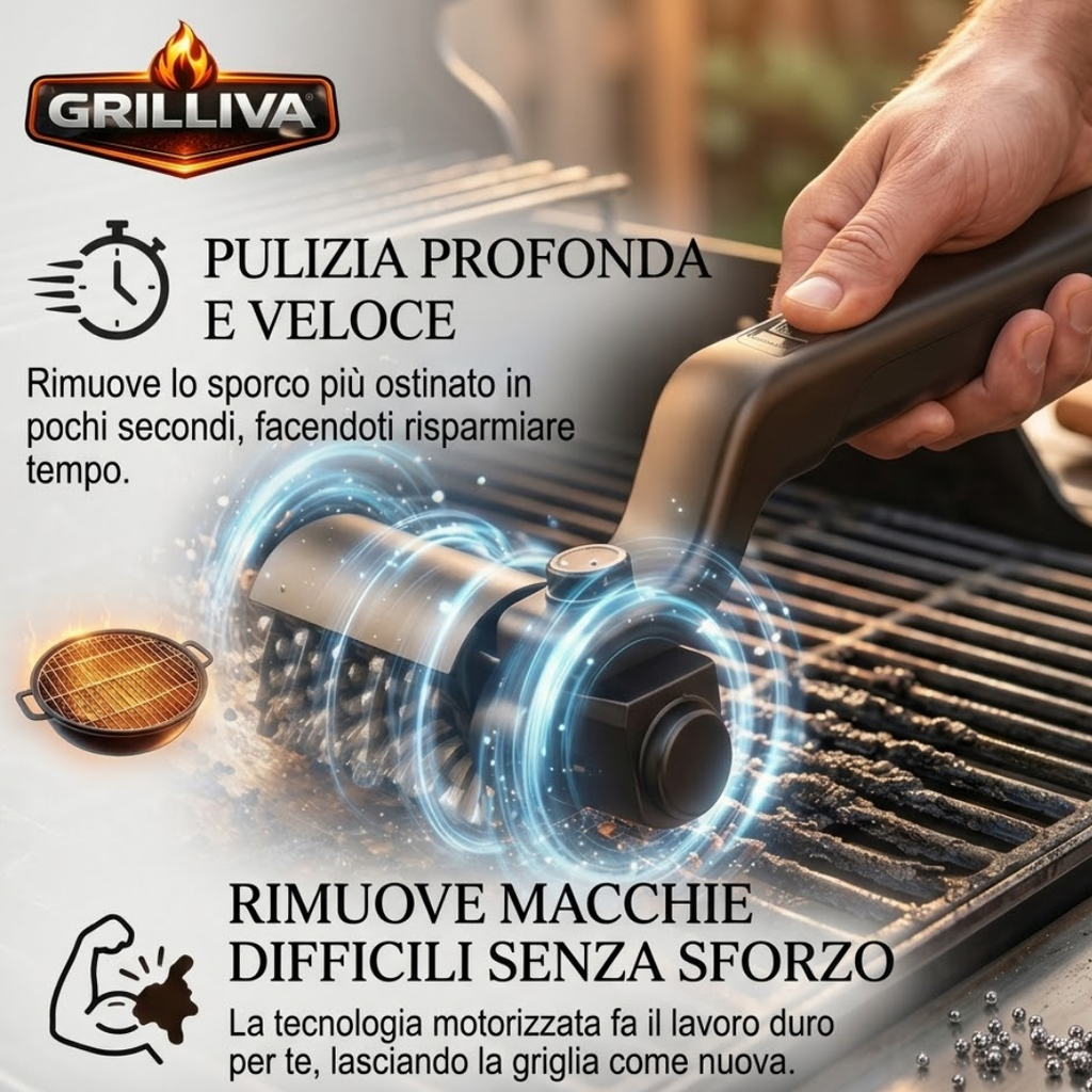 Grilliva™ – Pulitore Elettrico per Griglia